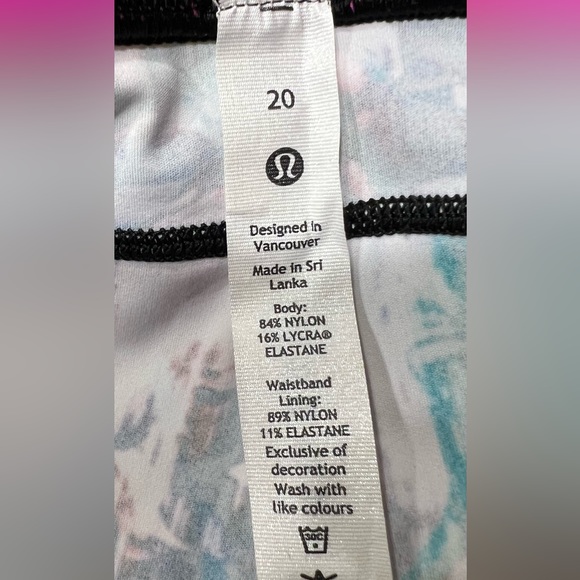 Lululemon Women Fast Free High Rise Tight 25” Size 20 Pink Pattern POCKETS, NEW - Picture 7 of 9